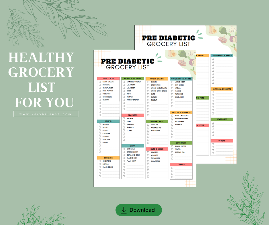 Pre-Diabetic & Diabetic Grocery List | Low Glycemic Shopping Guide (Digital Download)